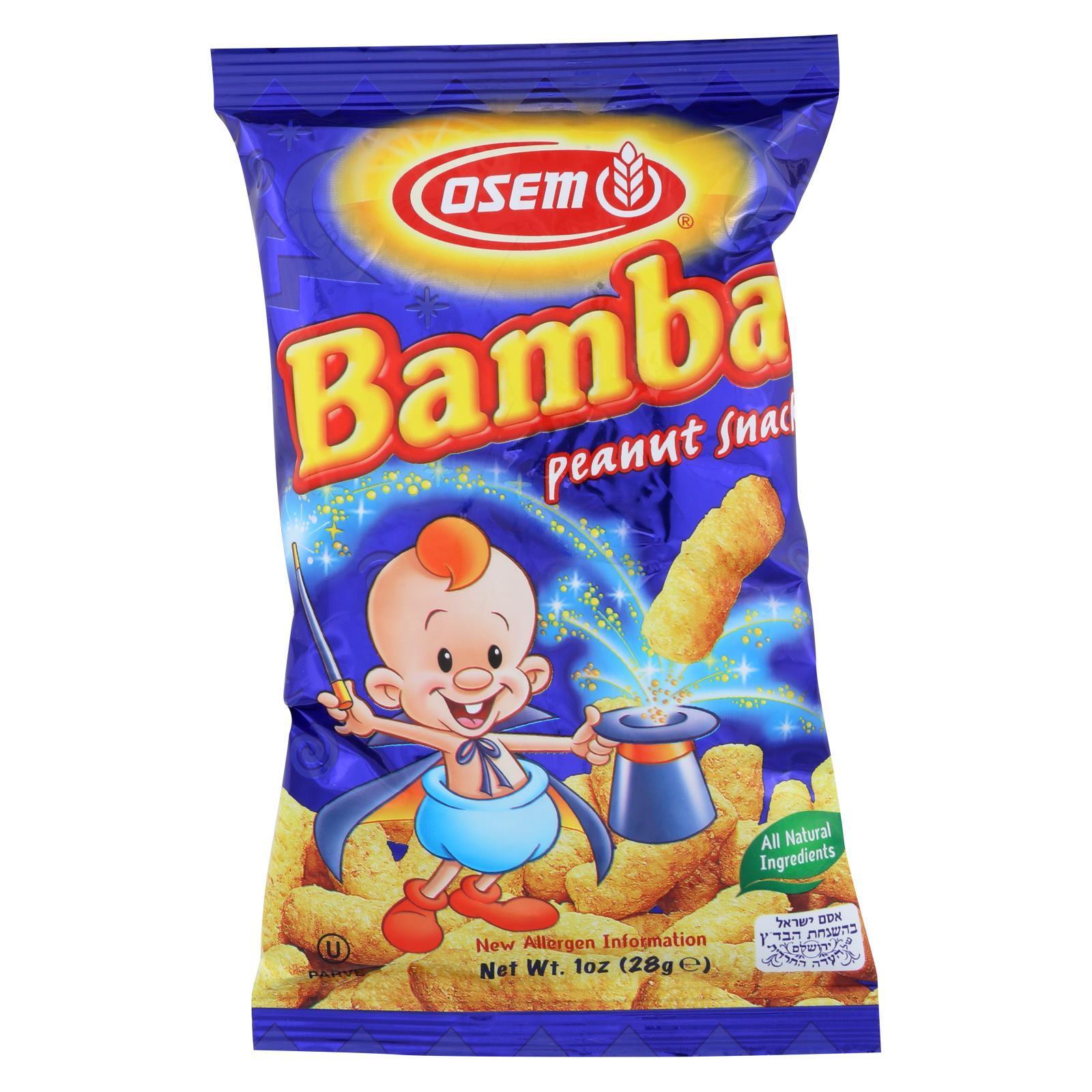 Osem Bamba, All Natural Peanut Butter Corn Puff Snack, Pack of 24, 1oz