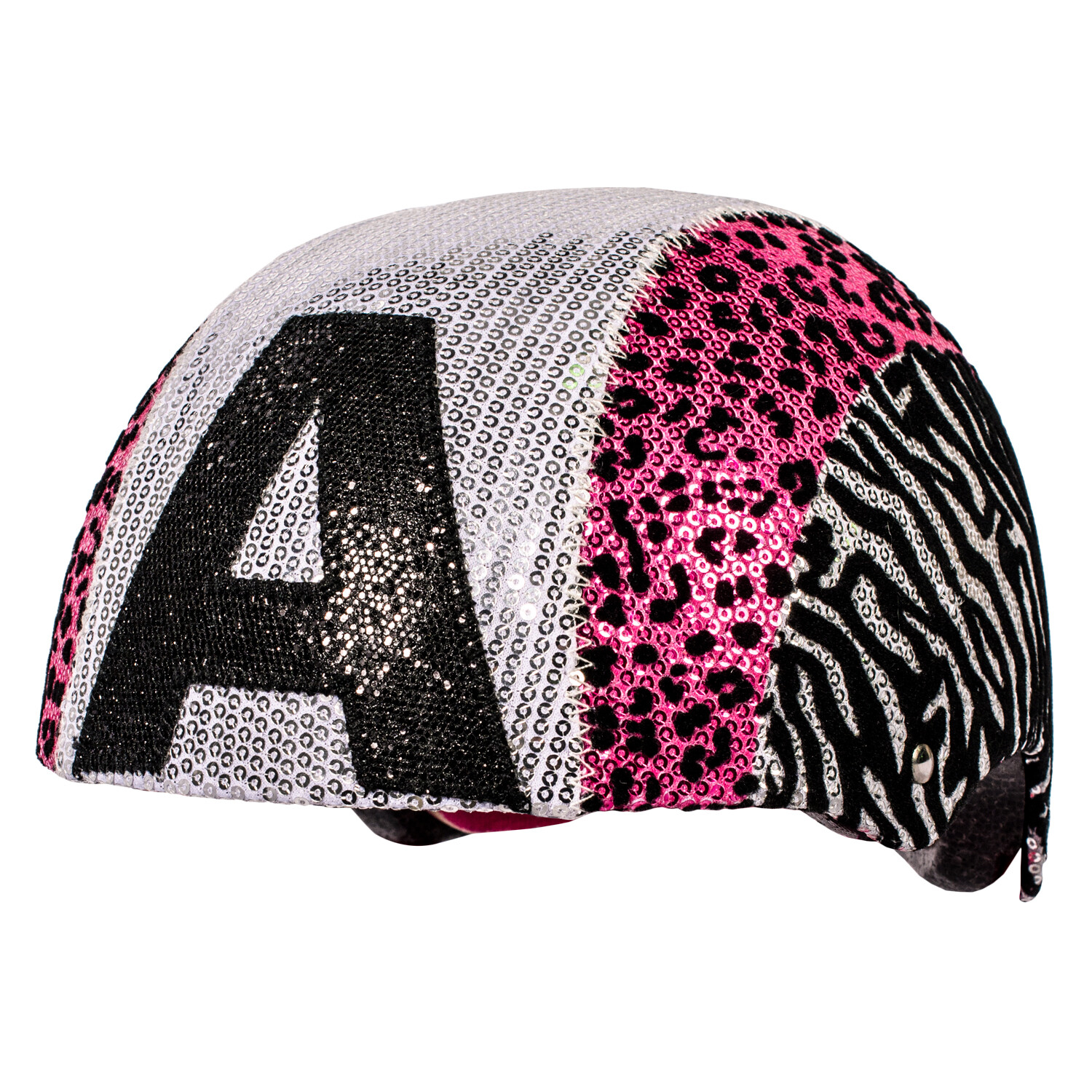 Kids Glam Bike Helmet Sequin Pink Leopard Ages 5+ Adjustable