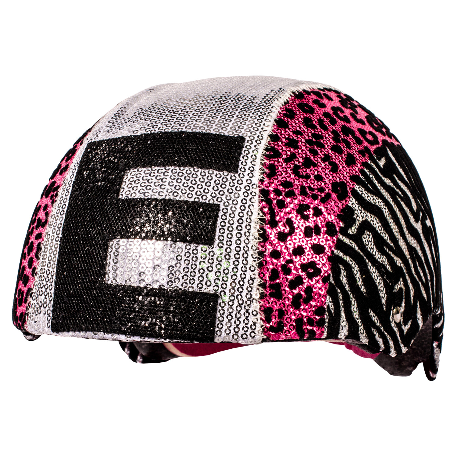 Kids Glam Bike Helmet Sequin Pink Leopard Ages 5+ Adjustable
