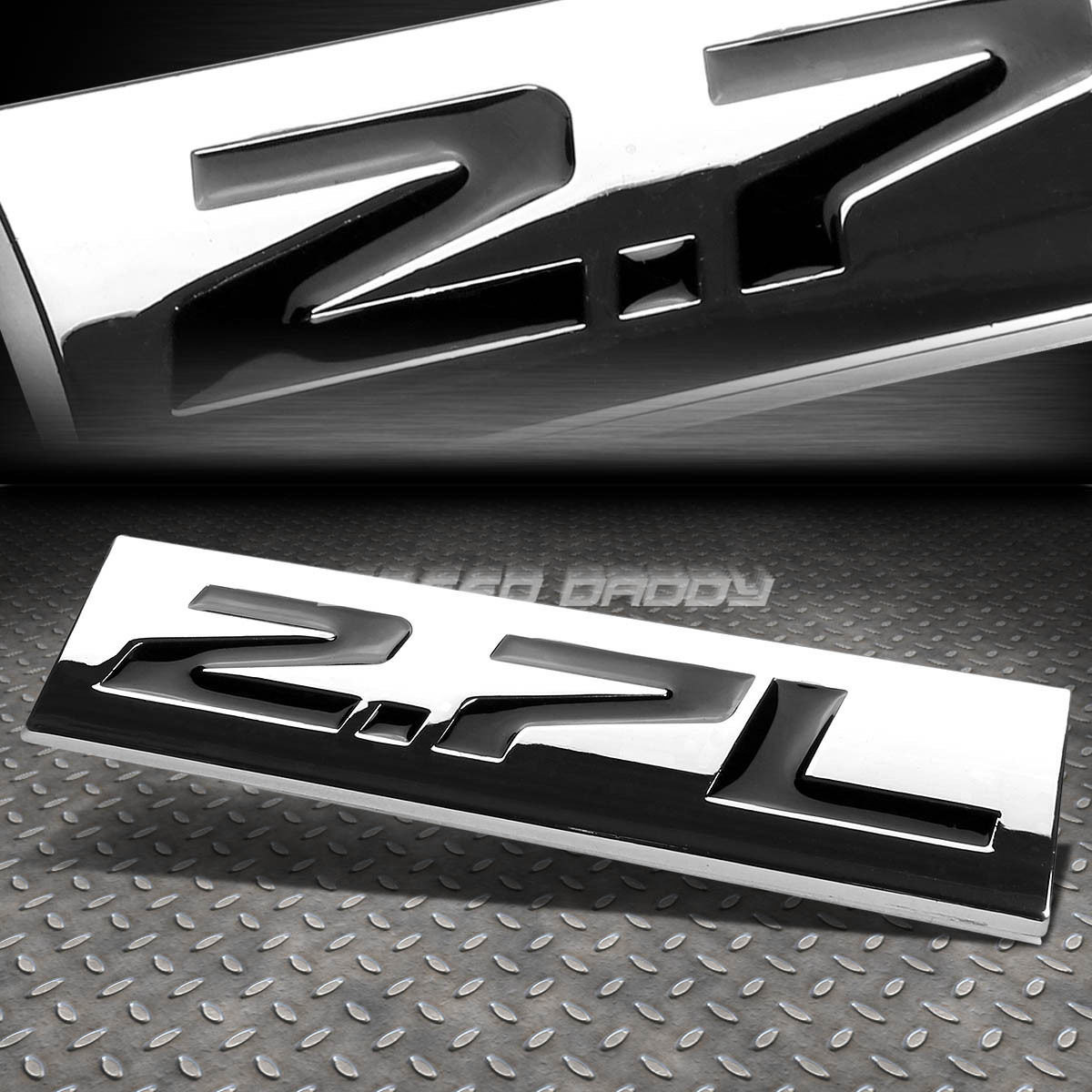 Black//Chrome 2.4L Symbol Car//Trunk Badge Emblem Polished Decal Adhesive Sticker