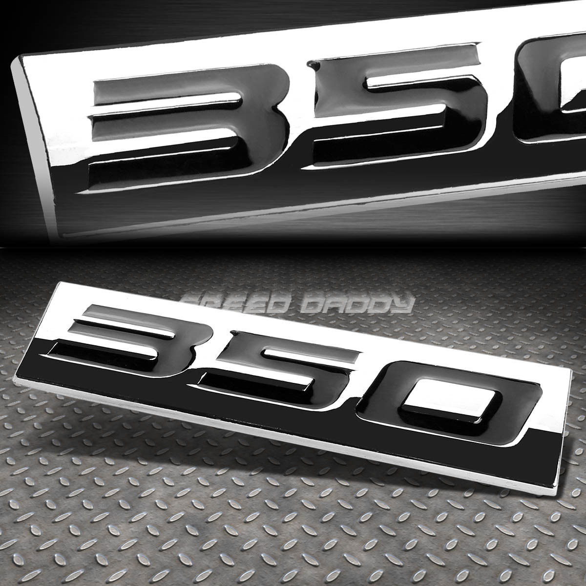 3M TAPE ON METAL EMBLEM DECAL LOGO TRIM BADGE POLISHED CHROME BLUE LETTERING GT