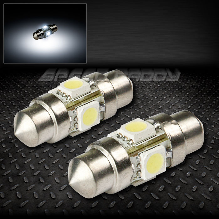 PAIR 4 SMD 4SMD 31MM WHITE 5050 5055 LED INTERIOR DOME 12V LIGHT BULB BULBS LAMP