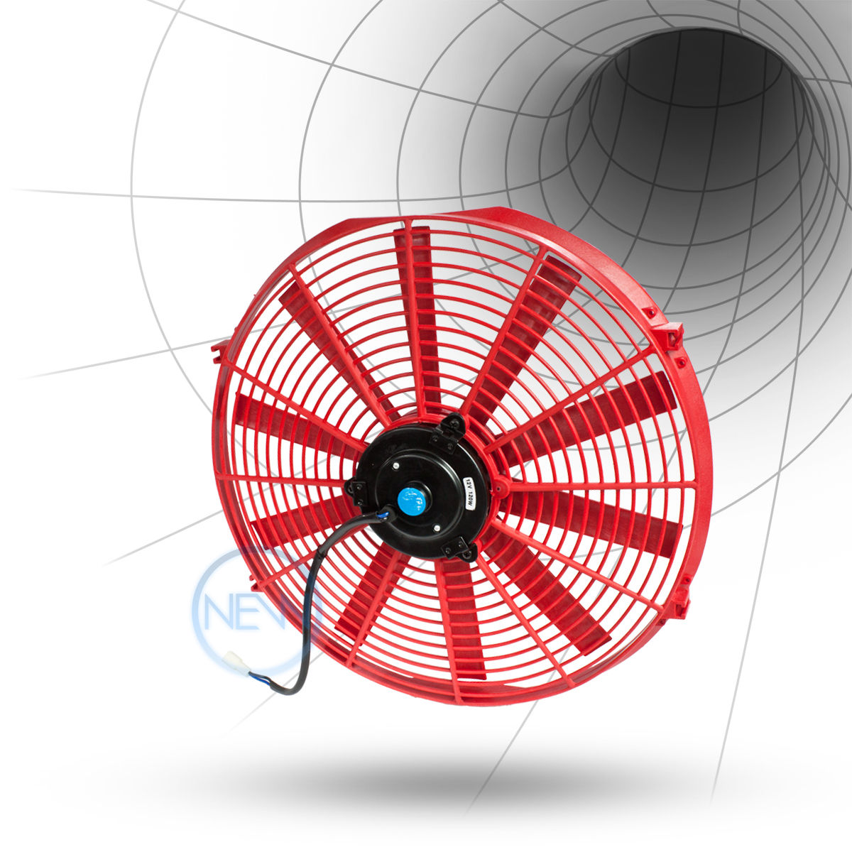 16" 12V Red Pull/Push Electric Radiator Cooling Fan+Mounting Zip Tie