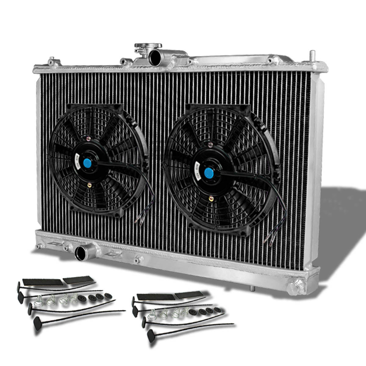 FOR LANCER EVOLUTION EVO 8/9 TWO ROW/CORE ALUMINUM RADIATOR+BLACK