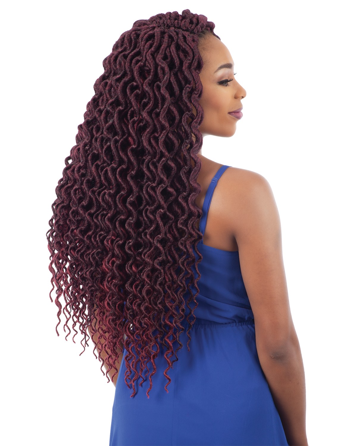 freetress braid 2x soft faux loc plumpy curly 20 inch color 1b