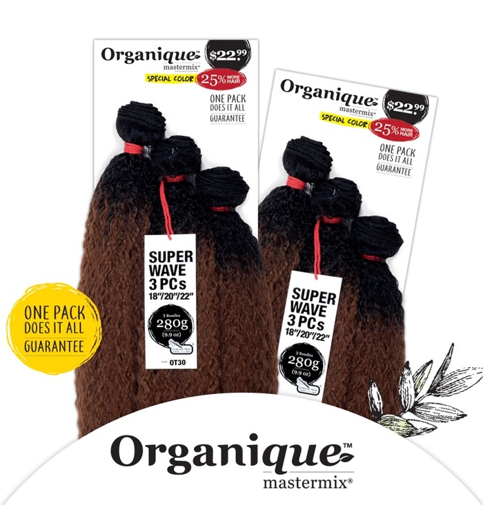 SUPER WAVE 3PCS - SHAKE-N-GO SYNTHETIC MASTERMIX ORGANIQUE WEAVE