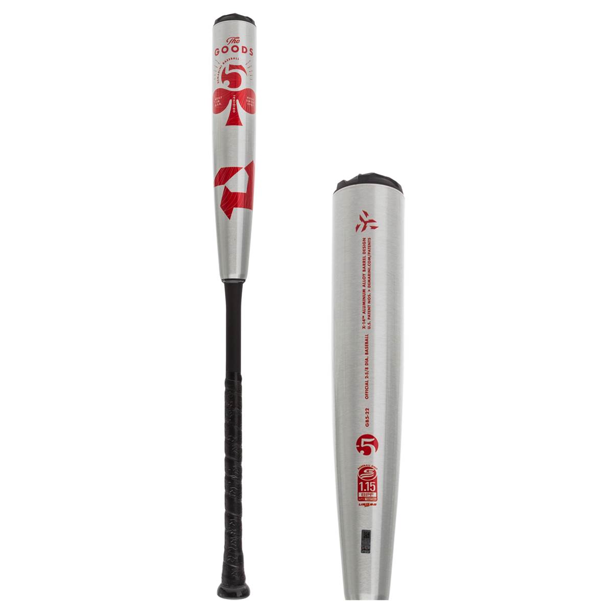 New DeMarini The Goods -5 USSSA Baseball Bat Silver/Red 2 5/8