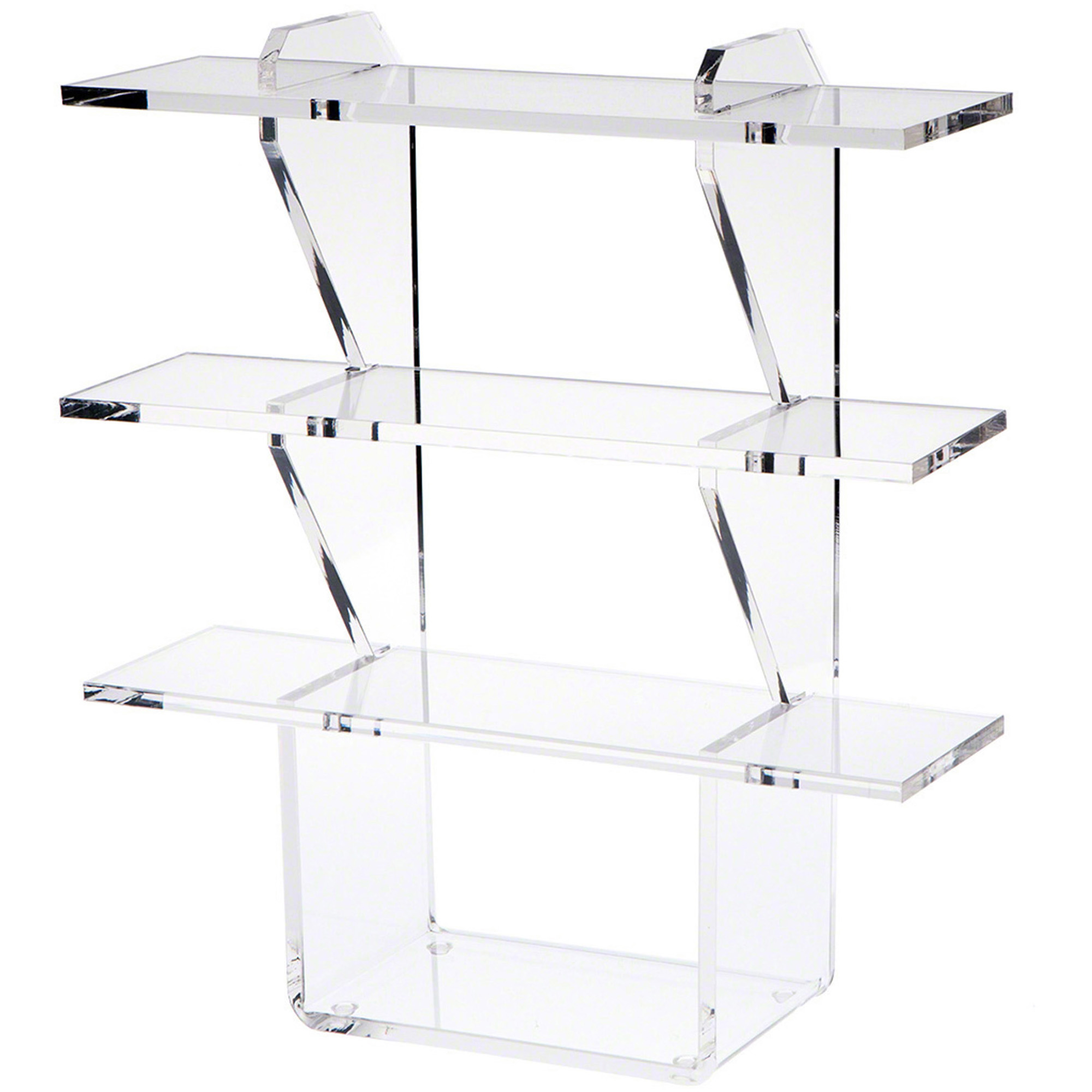 Plymor Clear Acrylic Shelf Display Riser, 18″ H x 16″ W x 5.375″ D
