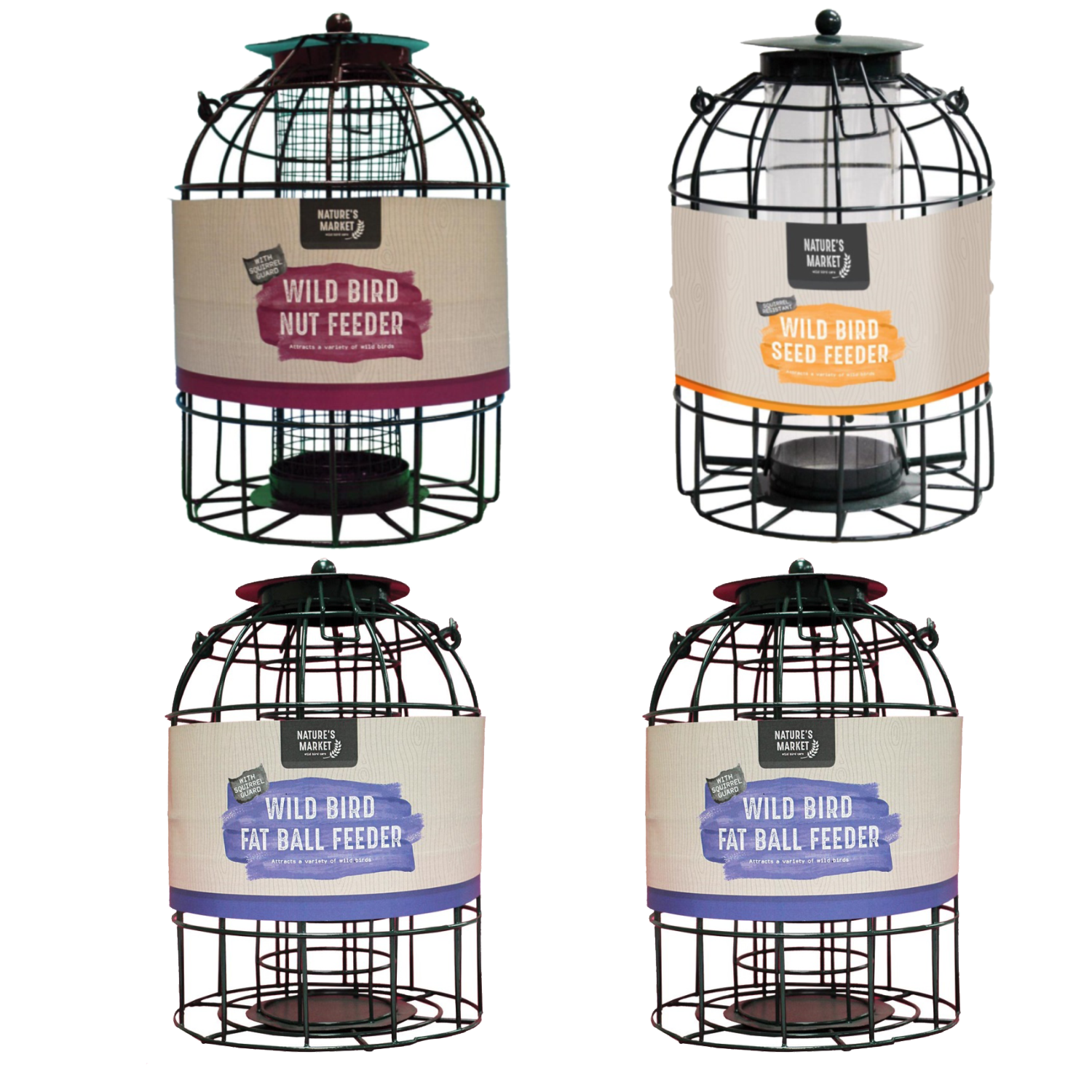 BIRD FEEDERS GREEN CAGED SQUIRREL GUARD TYPE CHOICES BUNDLE