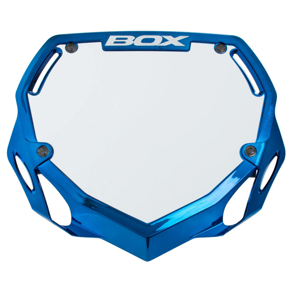 Box Components Two Number Plate Mini Blue Chrome