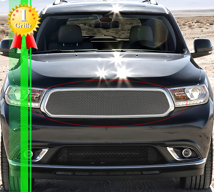 Fits 20142015 Dodge Durango Stainless Chrome Mesh Grille eBay