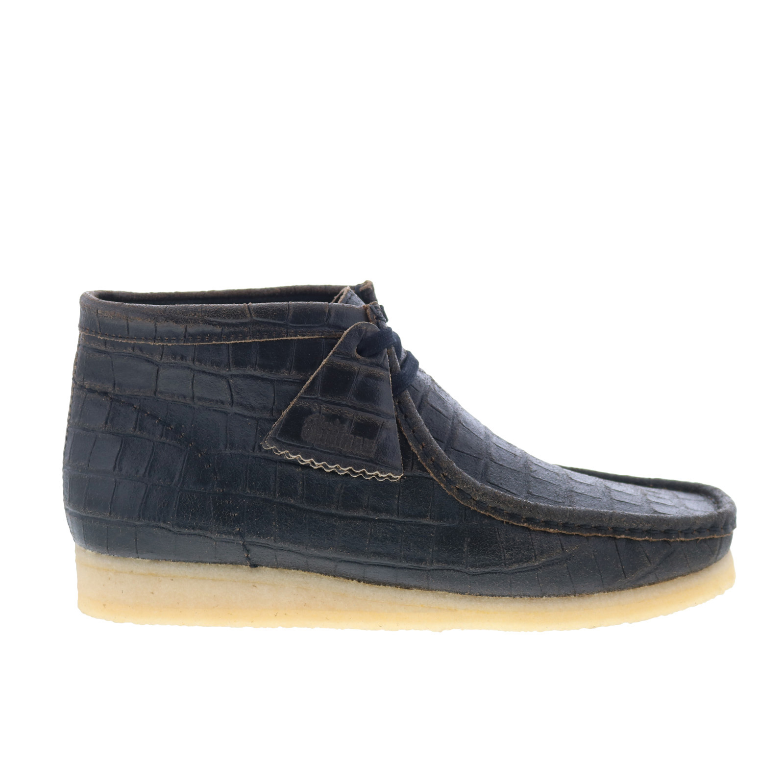 Clarks Mens Black Original Wallabee Lace Up Leather Suede Chukka Boat Shoe Size clarks-originals-mens-shoes-  main image 2