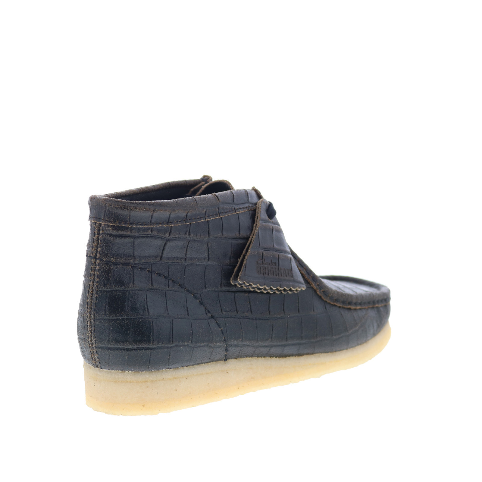 Clarks Wallabee Boot 26179191 Mens Black Leather Lace Up Chukkas