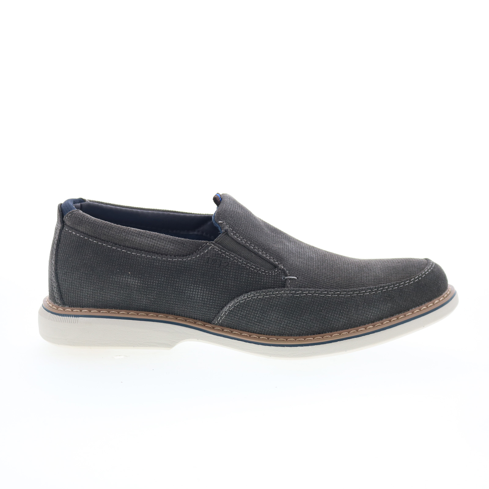 Nunn Bush Otto EZ Moc Toe Slip On Loafer Dress Shoe, Gunmetal Gray, 8M Leather Men main image 4