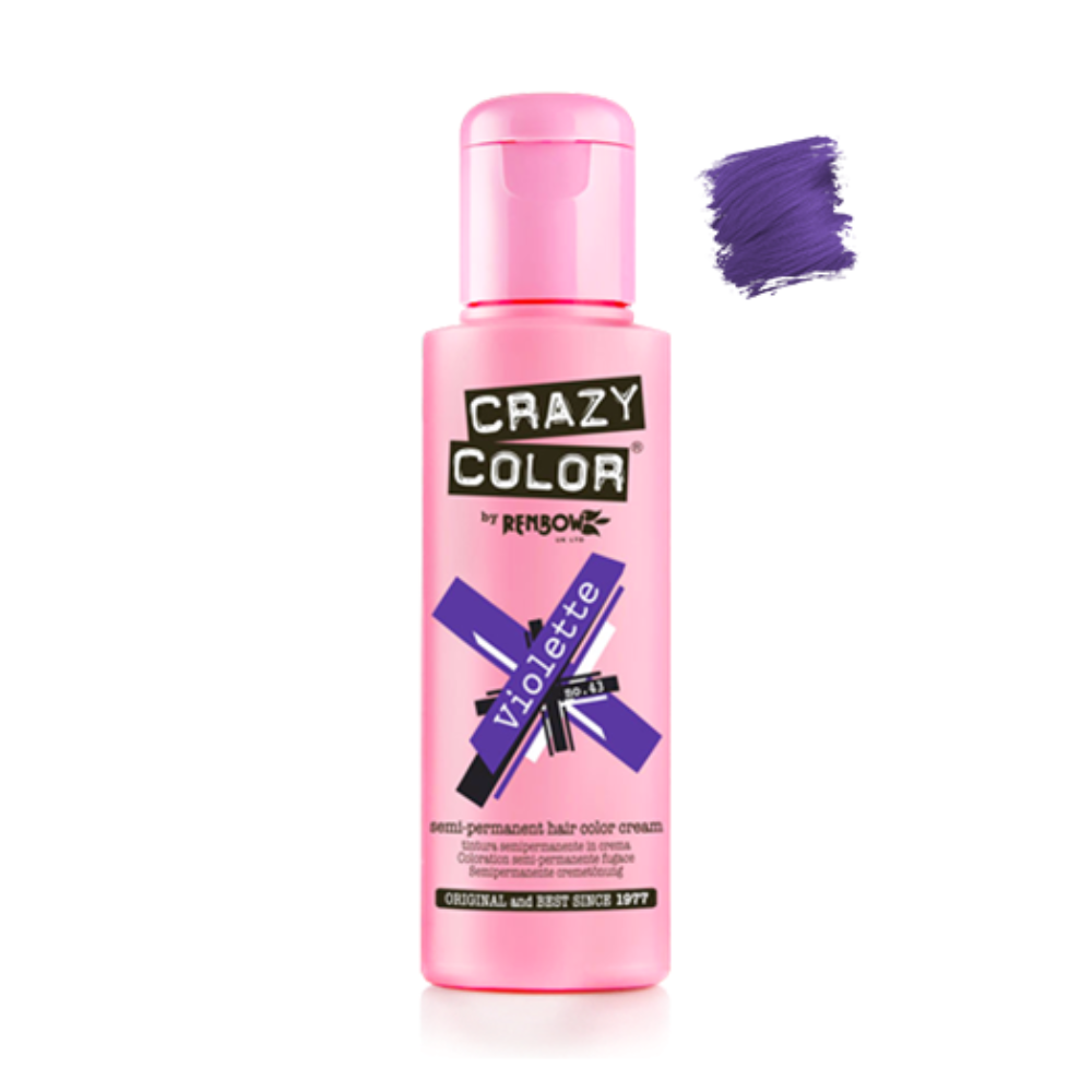 Crazy Color Semi Permanent Hair Dye 100ml - Choose From 41 Shades