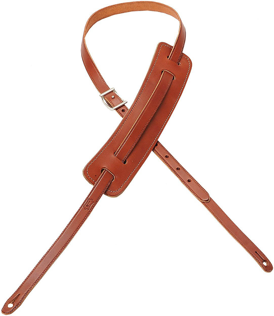 Levy/'s M25-WAL5//8/" Carving Leather Guitar//Bass Strap Classic 50s Pad-Walnut