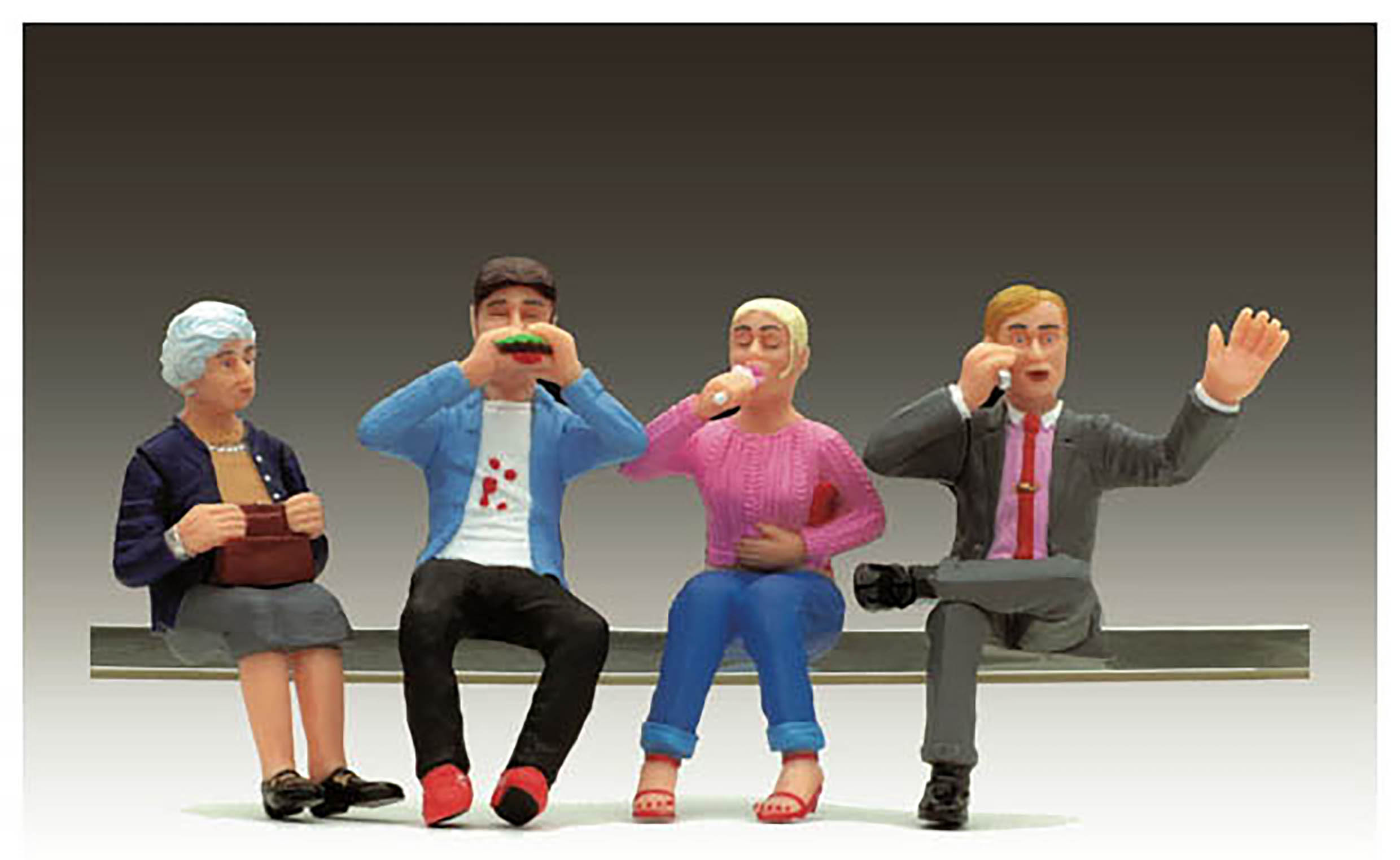 LGB G Scale Figure Set Pedestrians Dining Car Figures Seated 4