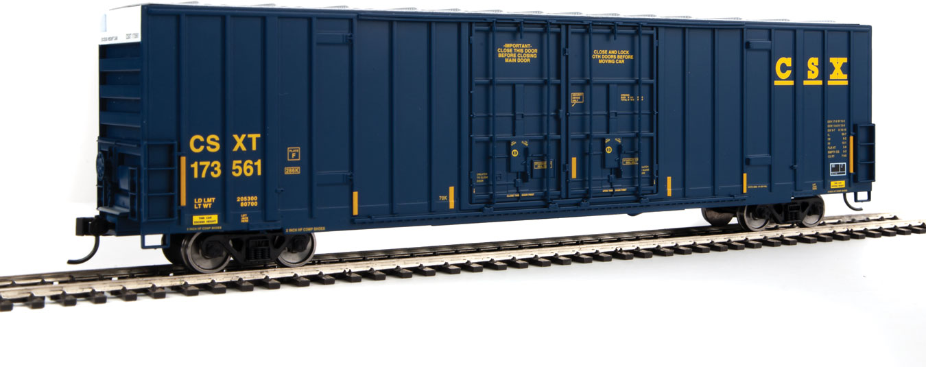 Walthers HO Scale 60' High Cube Plate F Boxcar CSX Transportation (Blue