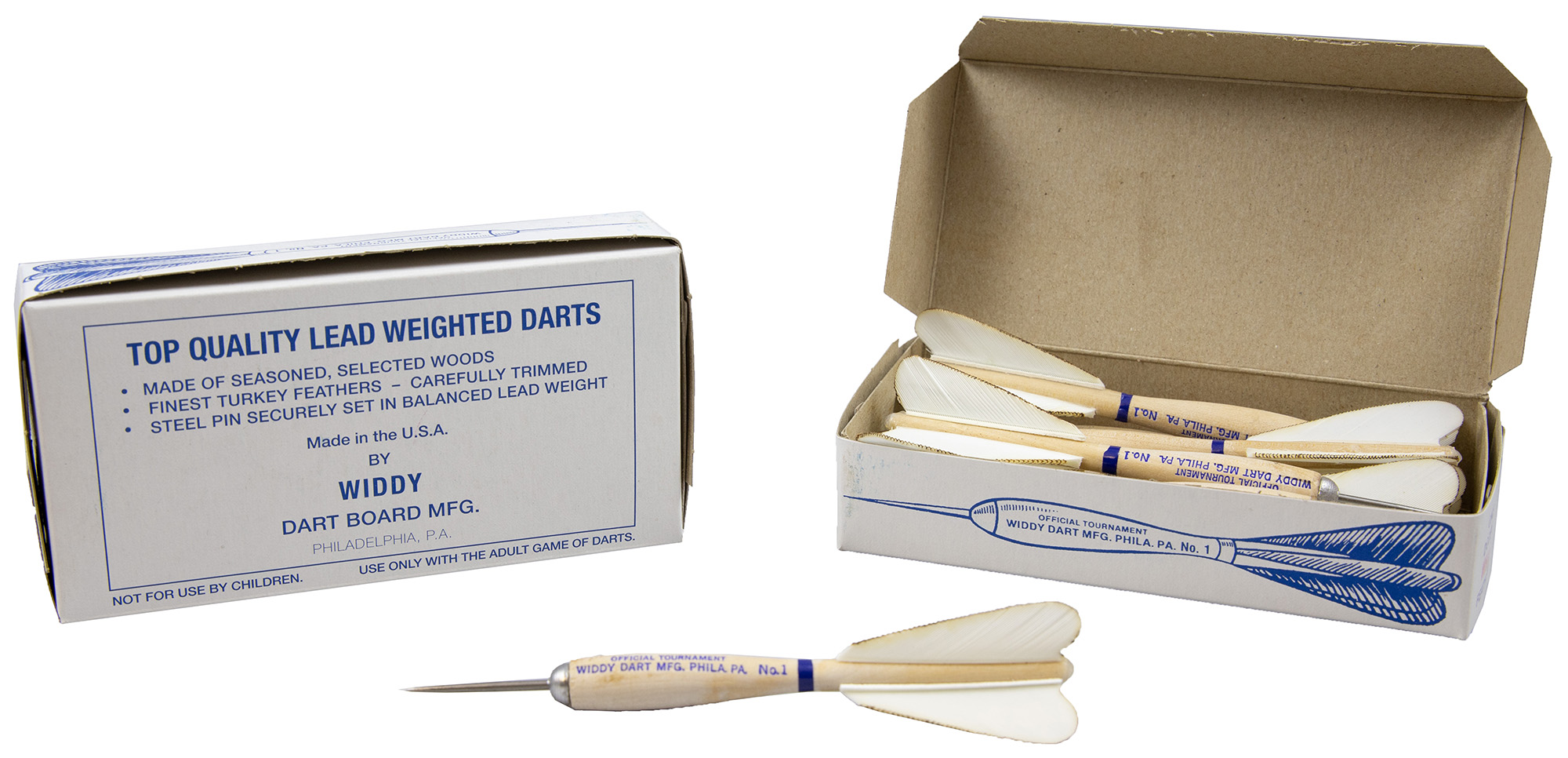 Genuine WIDDY Classic Wood Dart Set / Turkey Feather Flights 12 (1