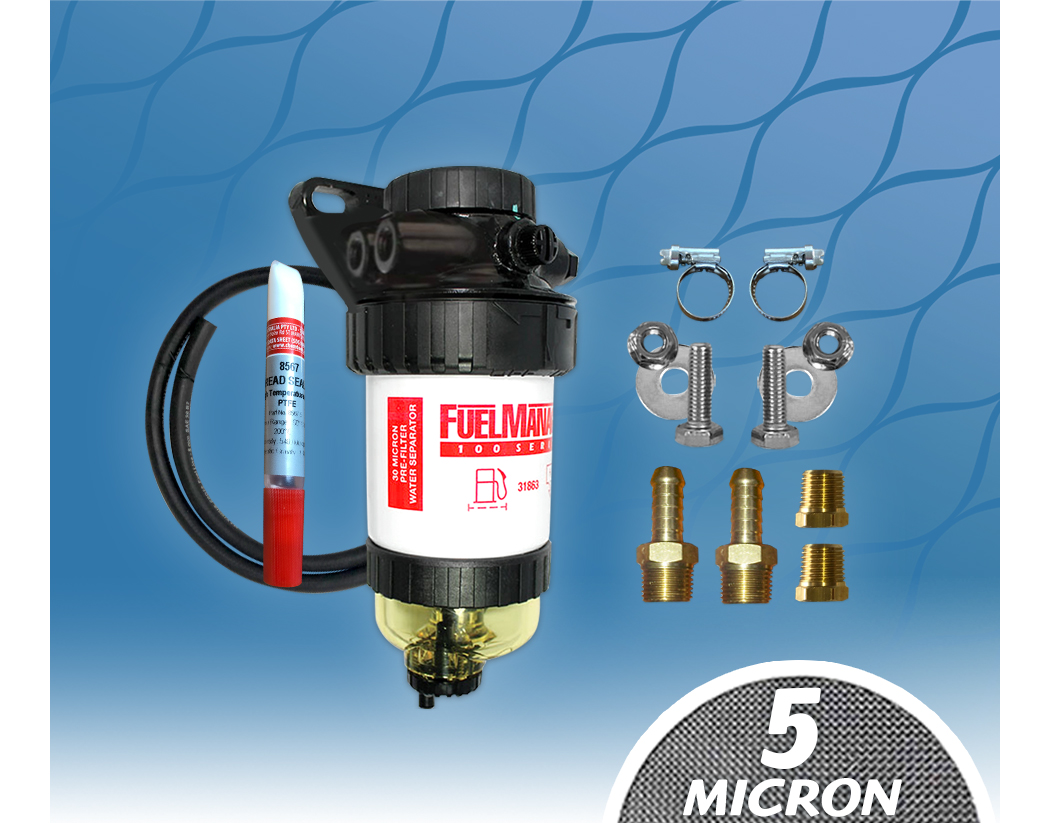 Universal Pre Filter Separator 5 Micron Kit Fuel Manager 4WD Diesel