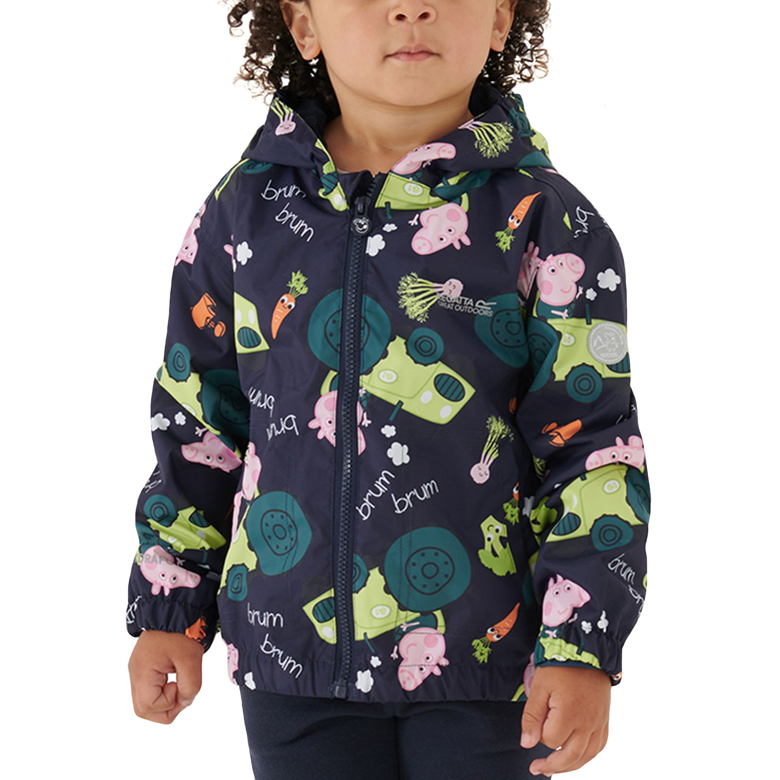Regatta Unisex Kids Peppa Pig Muddy Puddle Outdoor Waterproof Hooded Jacket - Picture 4 of 11