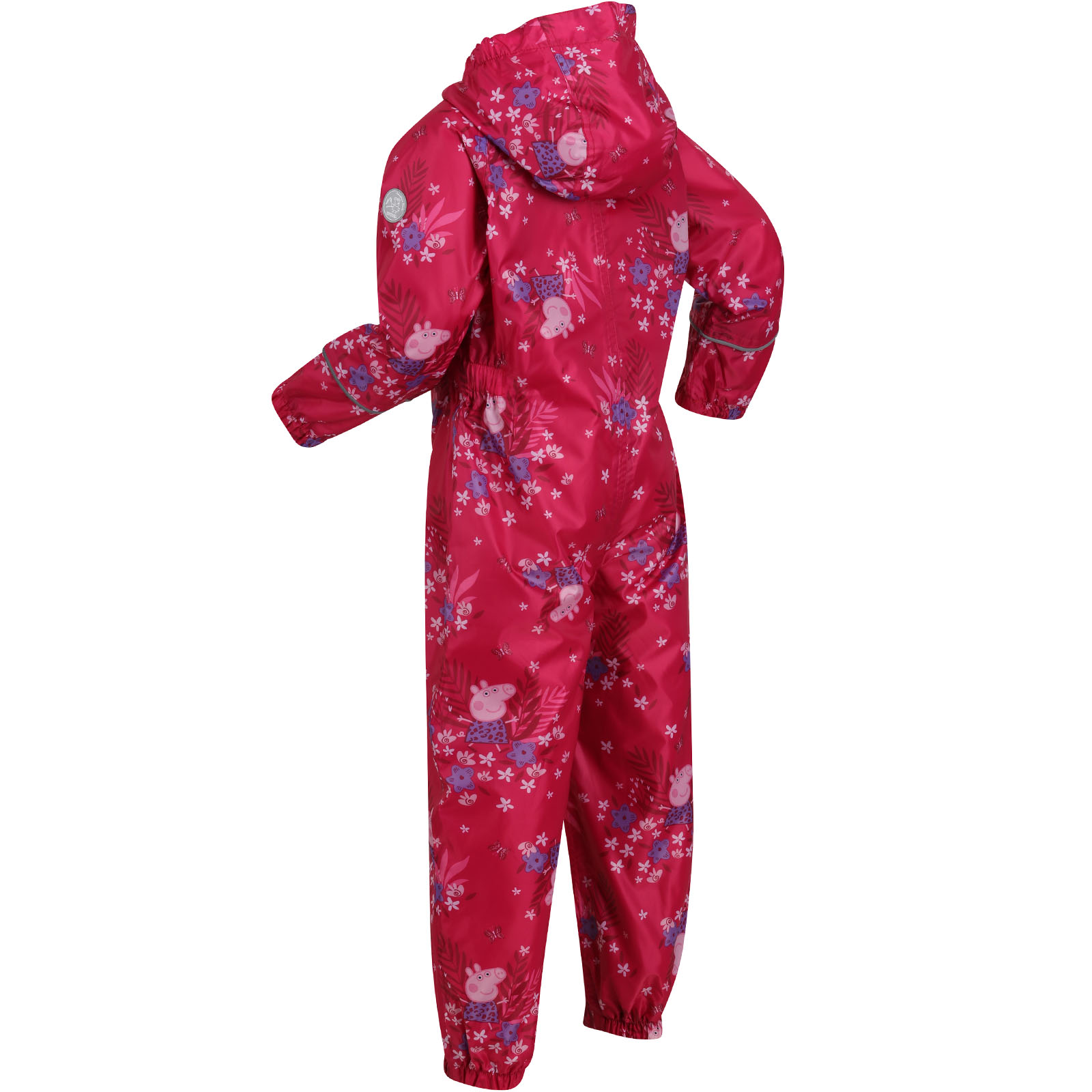 Regatta Unisex Kids Peppa Pig Pobble Print Waterproof Hooded Zip Up Puddle Suit - Picture 14 of 20