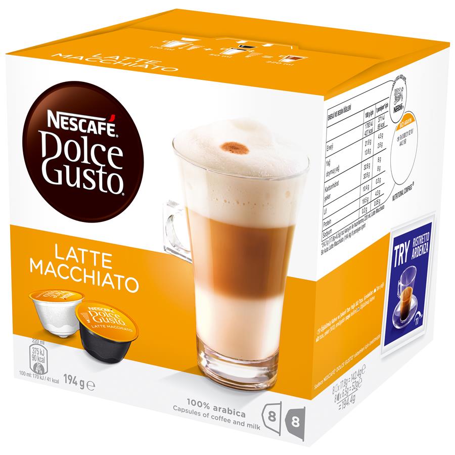 NESCAFE Dolce Gusto Latte Macchiato 8 Coffee 8 Milk Pods Capsules eBay