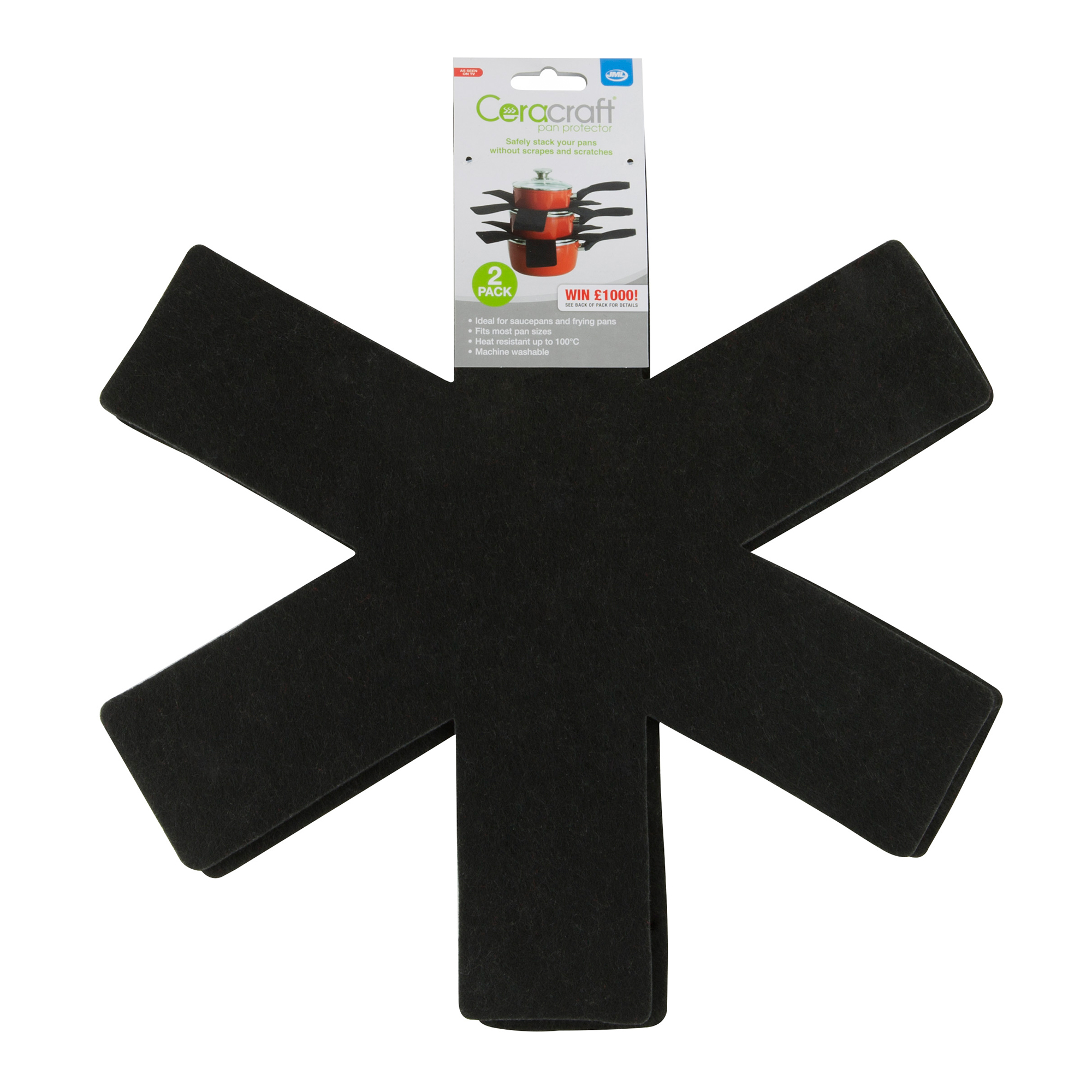 JML HeatResistant Felt Pan Protector (Set of 2) in Red/Black eBay