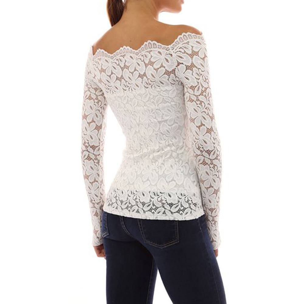WOMENS OFF SHOULDER Lace Blouse Shirt Summer Evening Cocktail Clubwear