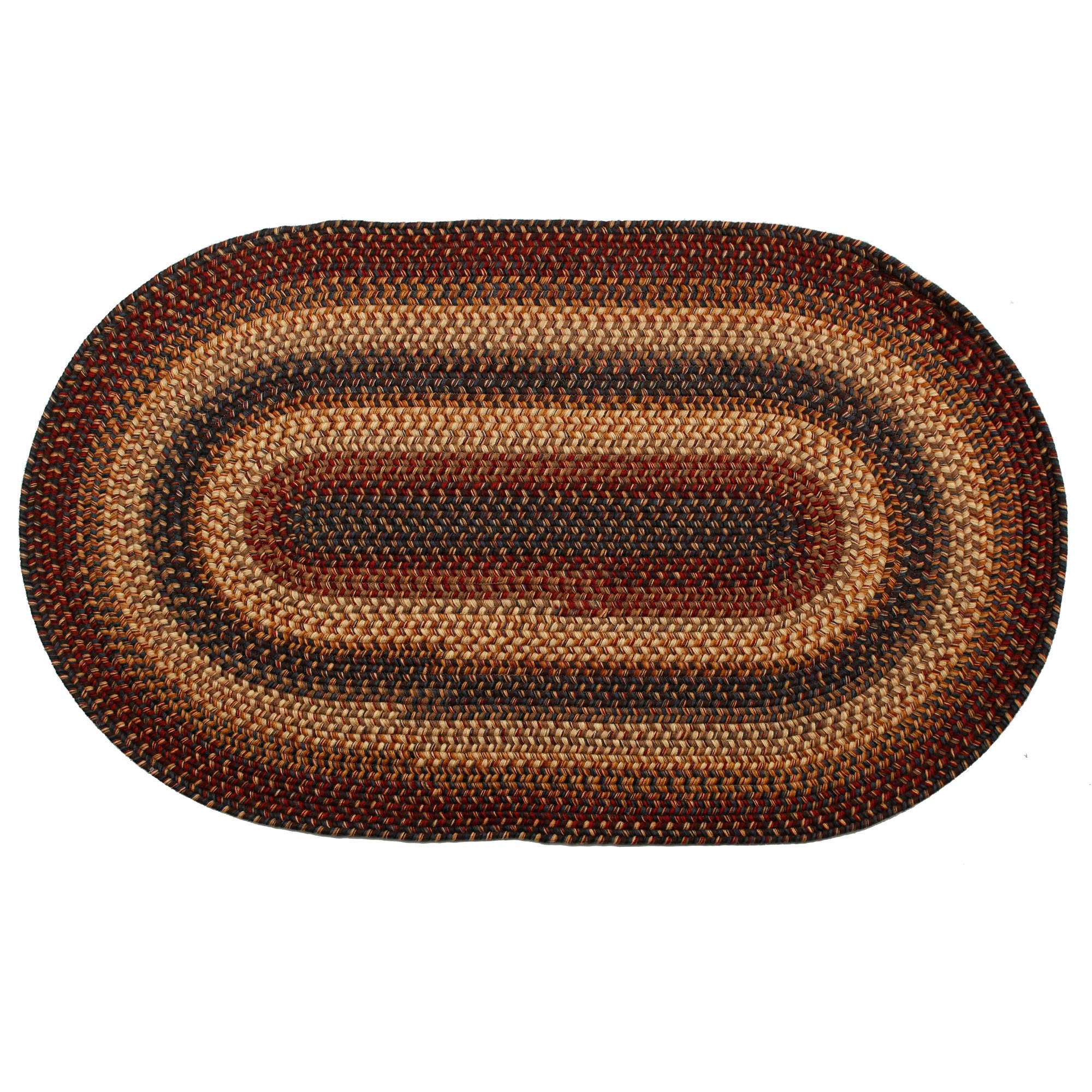 Country Primitive Wool Braided Area Rugs Oval Rectangle 20x30 8x10