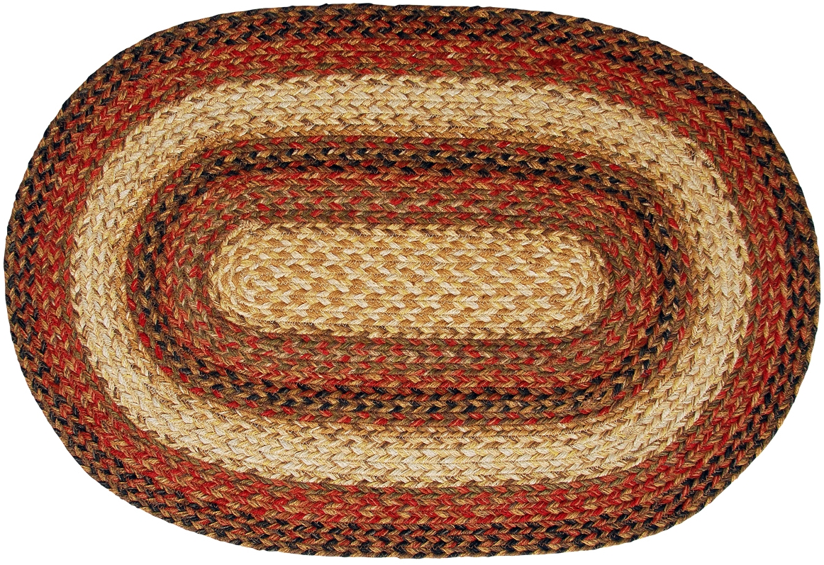 Homespice Decor Jute Braided Area Rug Russet Red Black