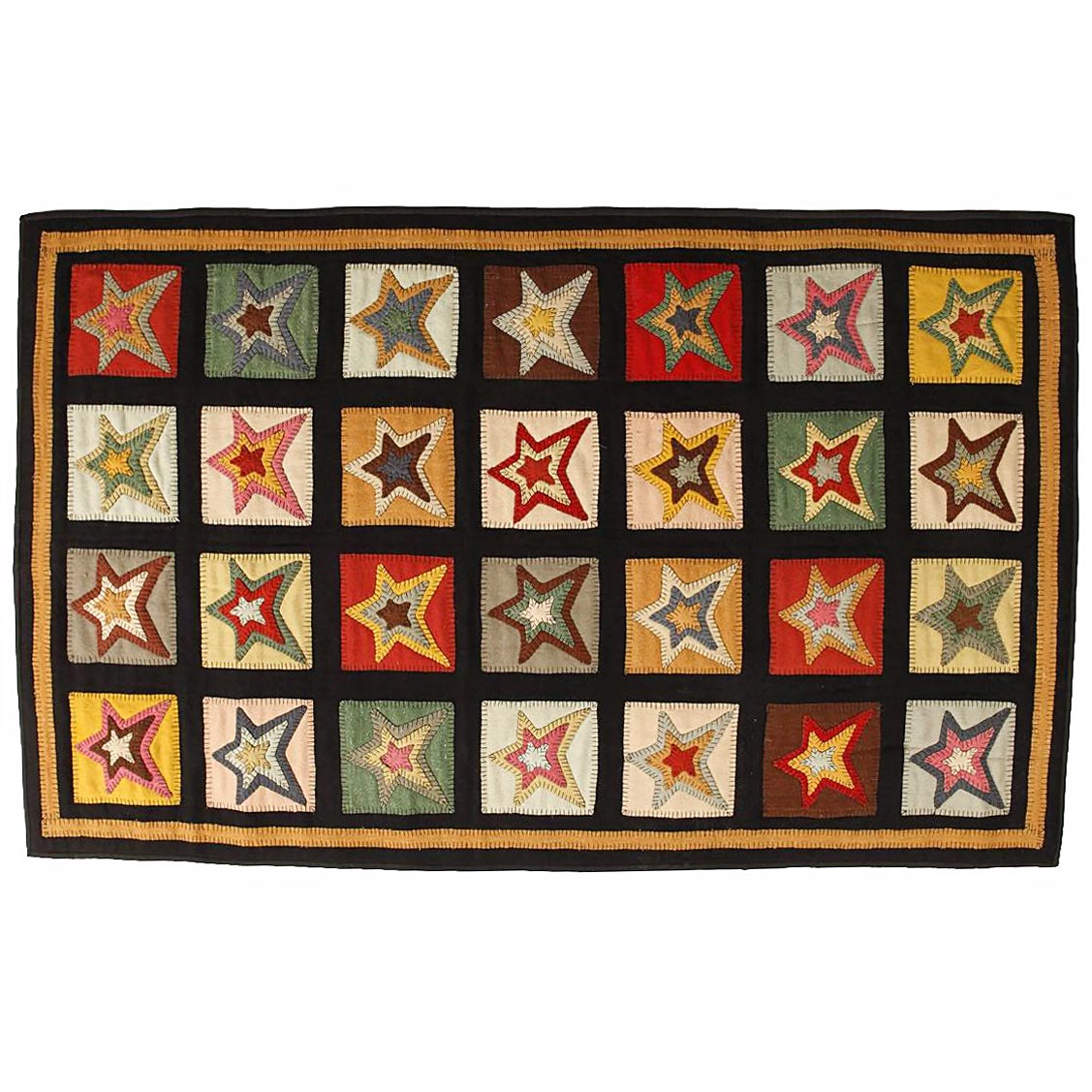 Homespice Primitive Area Rugs Rectangle 2x38x10 Star Patch Sampler