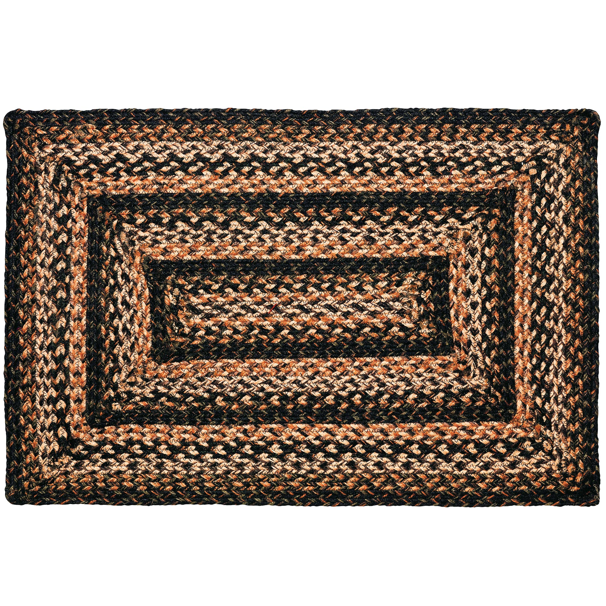 Braided Rug Black Forest Jute Country Primitive IHF eBay