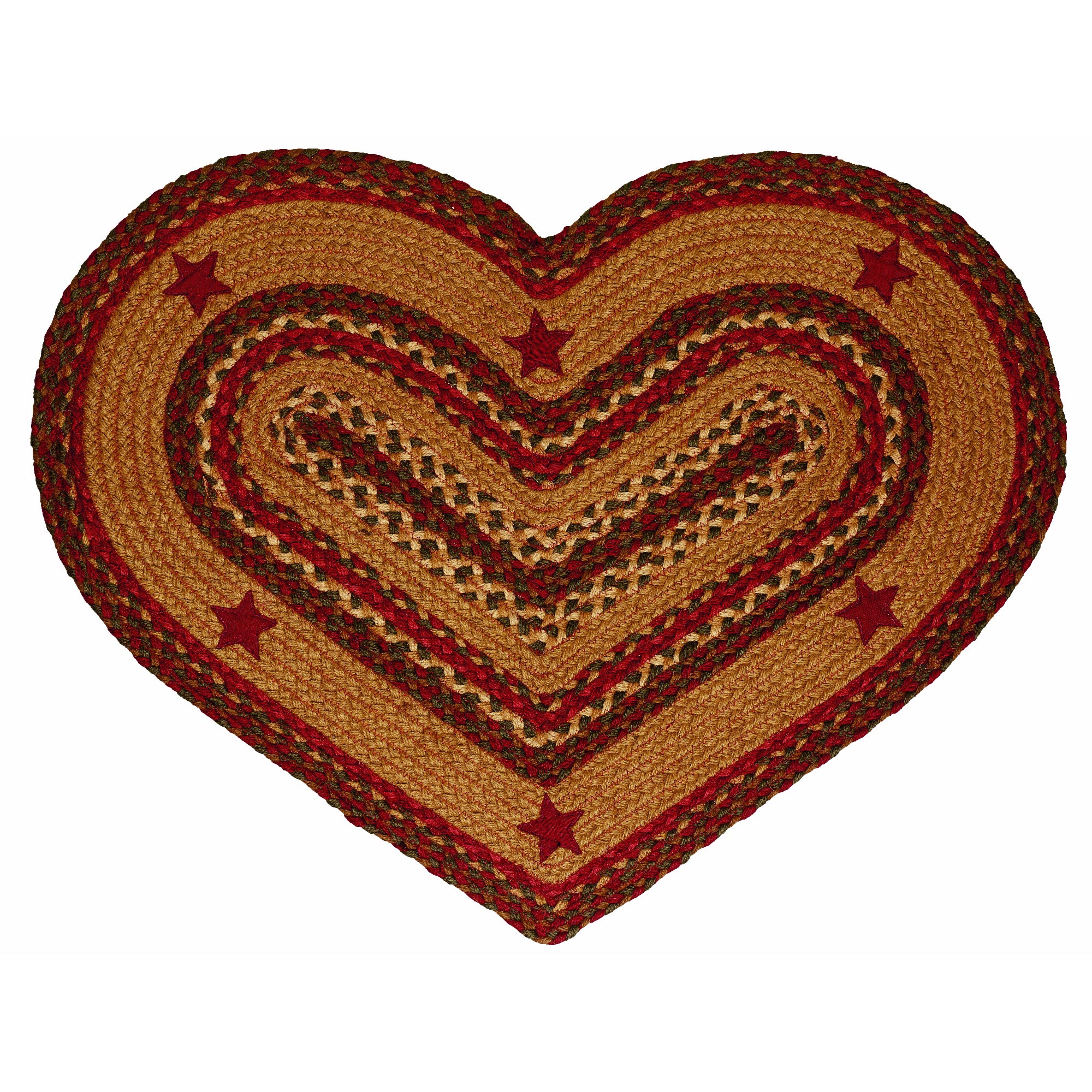 Braided Rug Cinnamon Star Jute Country Primitive IHF eBay