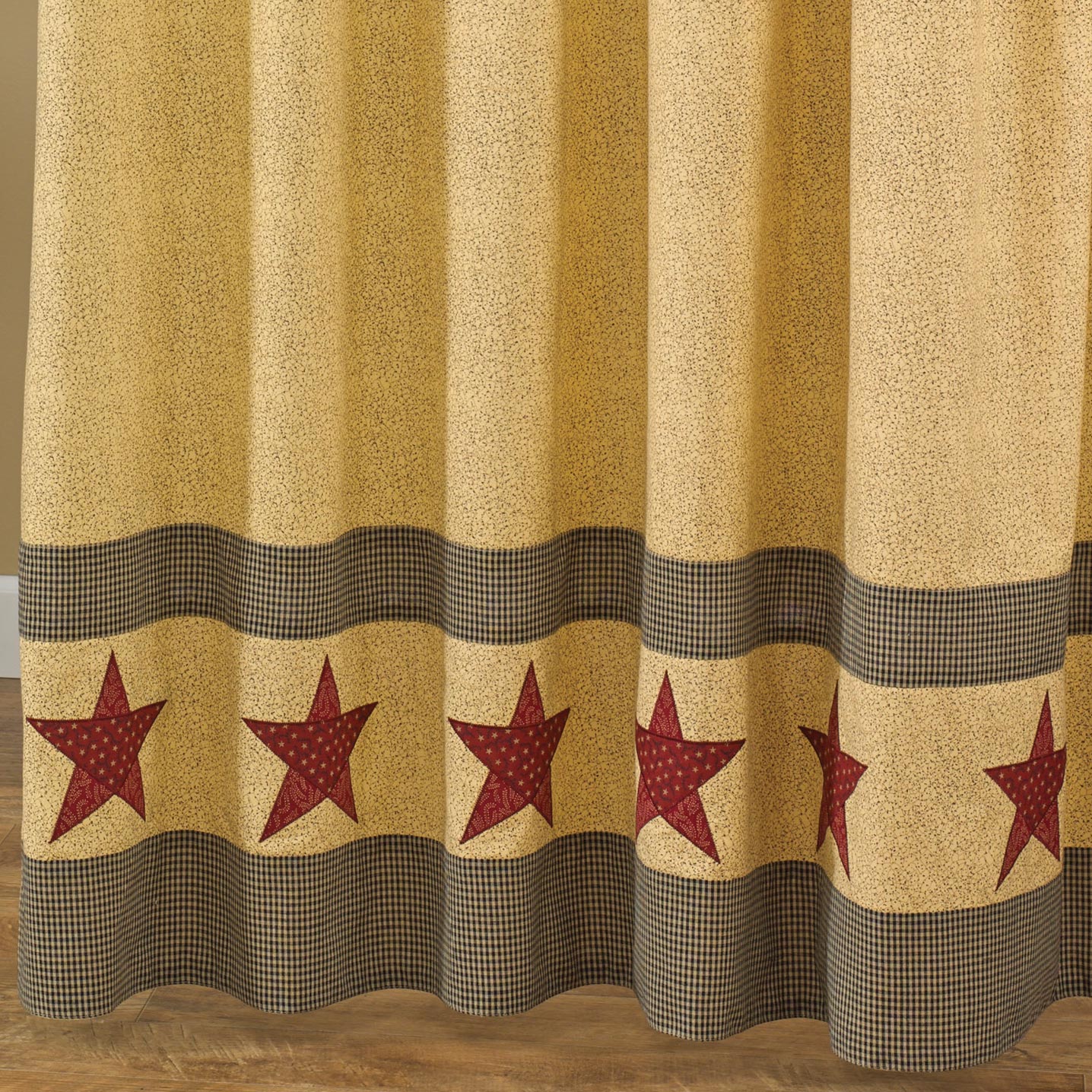 Country Star Shower Curtain Tan, Black, Red 72x72 Cotton 762242345393 eBay