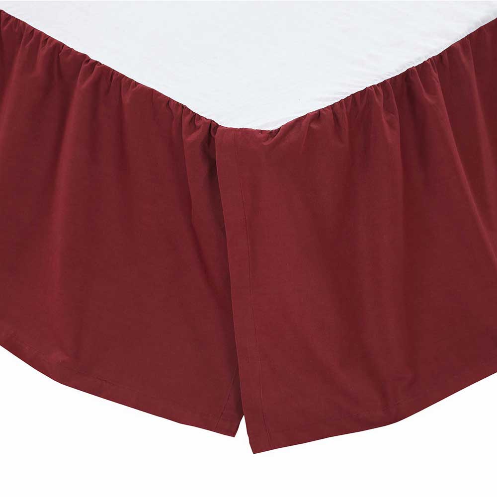 Solid Burgundy Twin Bed Skirt