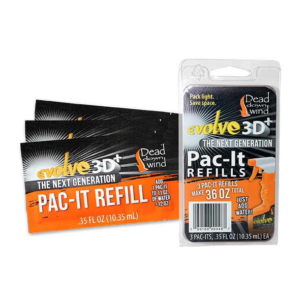 Pac-It hunting scent elimination 18 Refills 216oz. Dead Down Wind Evolve 3D
