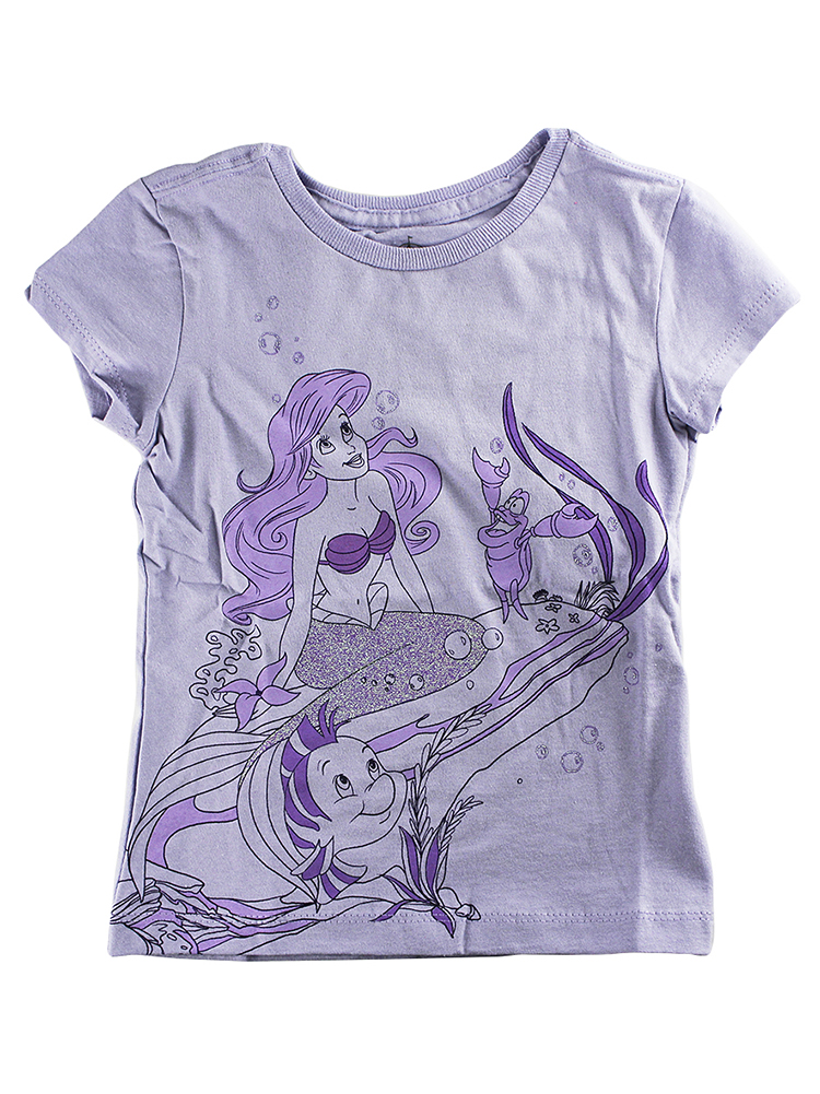 Girls T-Shirt THE LITTLE MERMAID Sequins ARIEL SEBASTIAN Mint XS S M L XL XXL