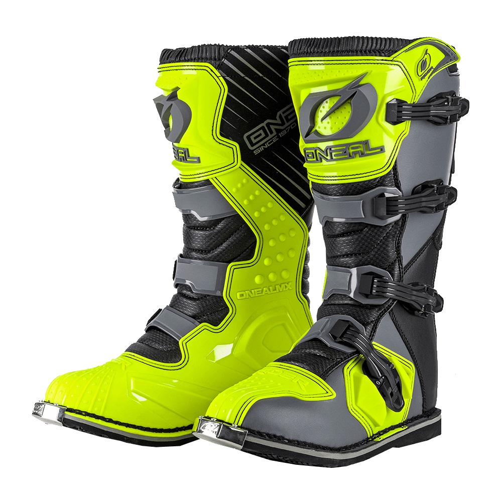 ONEAL Rider Boots Grey & Neon Yellow