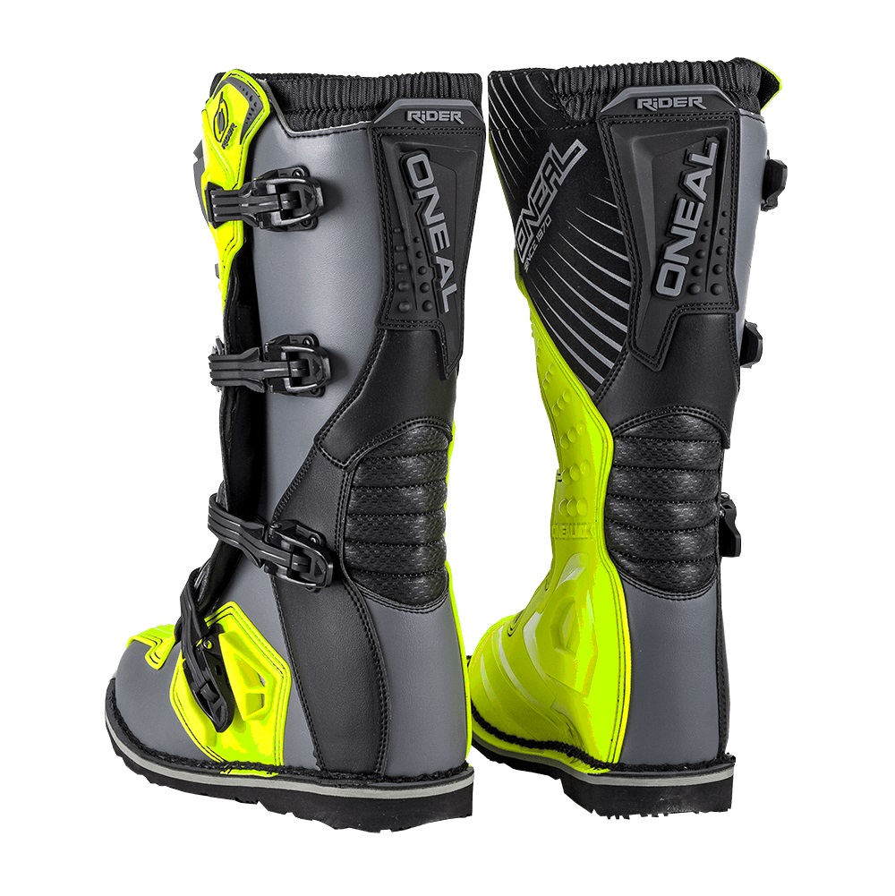 ONEAL Rider Boots Grey & Neon Yellow