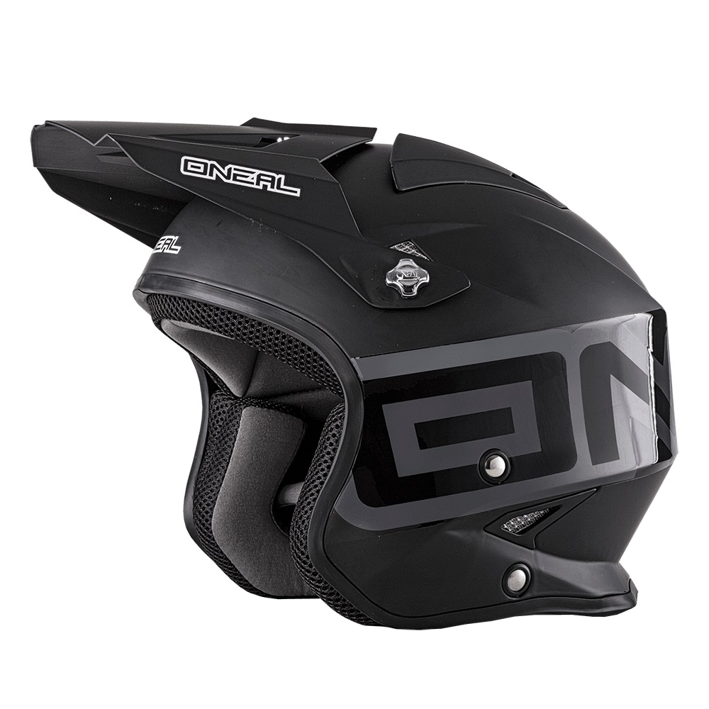 ONEAL Slat Trials Helmet Solid Black/Circuit White/Crimson Red