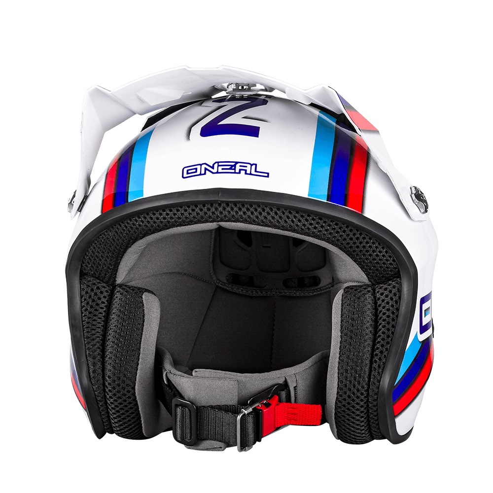 ONEAL Slat Trials Helmet Solid Black/Circuit White/Crimson Red