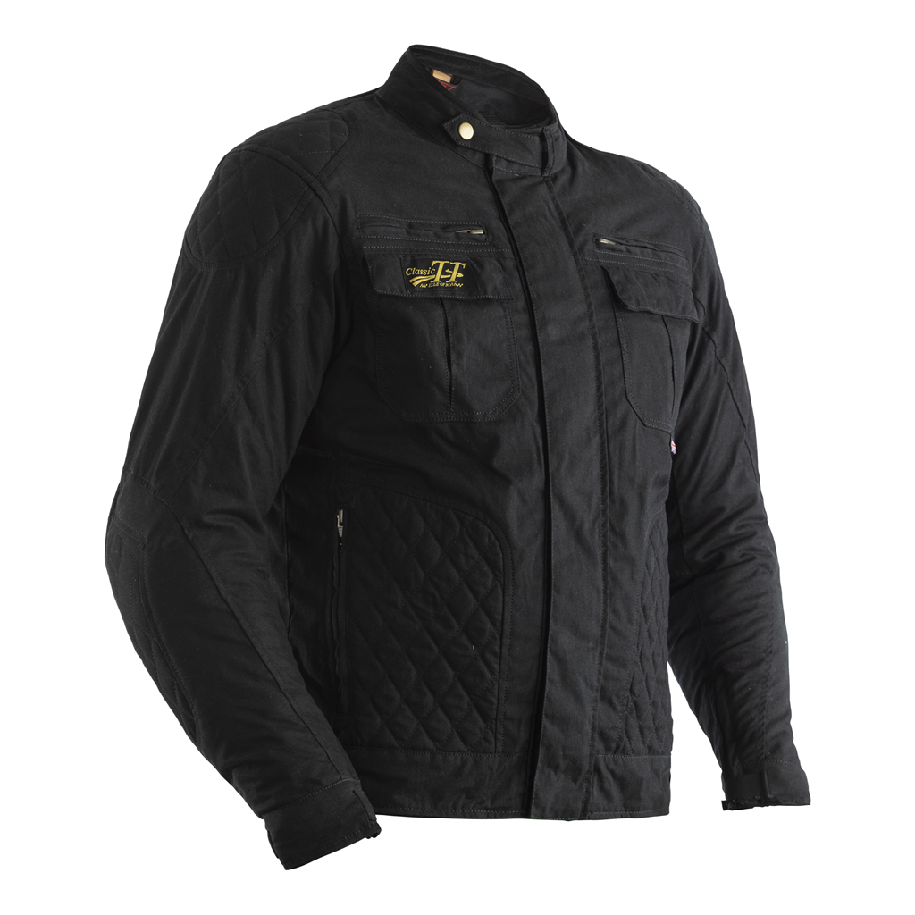 RST IOM Classic TT Wax Short III CE Men's Textile Jacket - Black