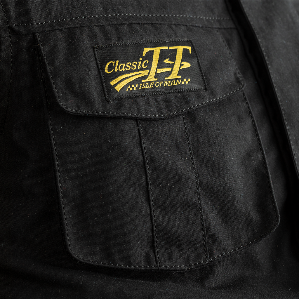 RST IOM Classic TT Wax Short III CE Men's Textile Jacket - Black