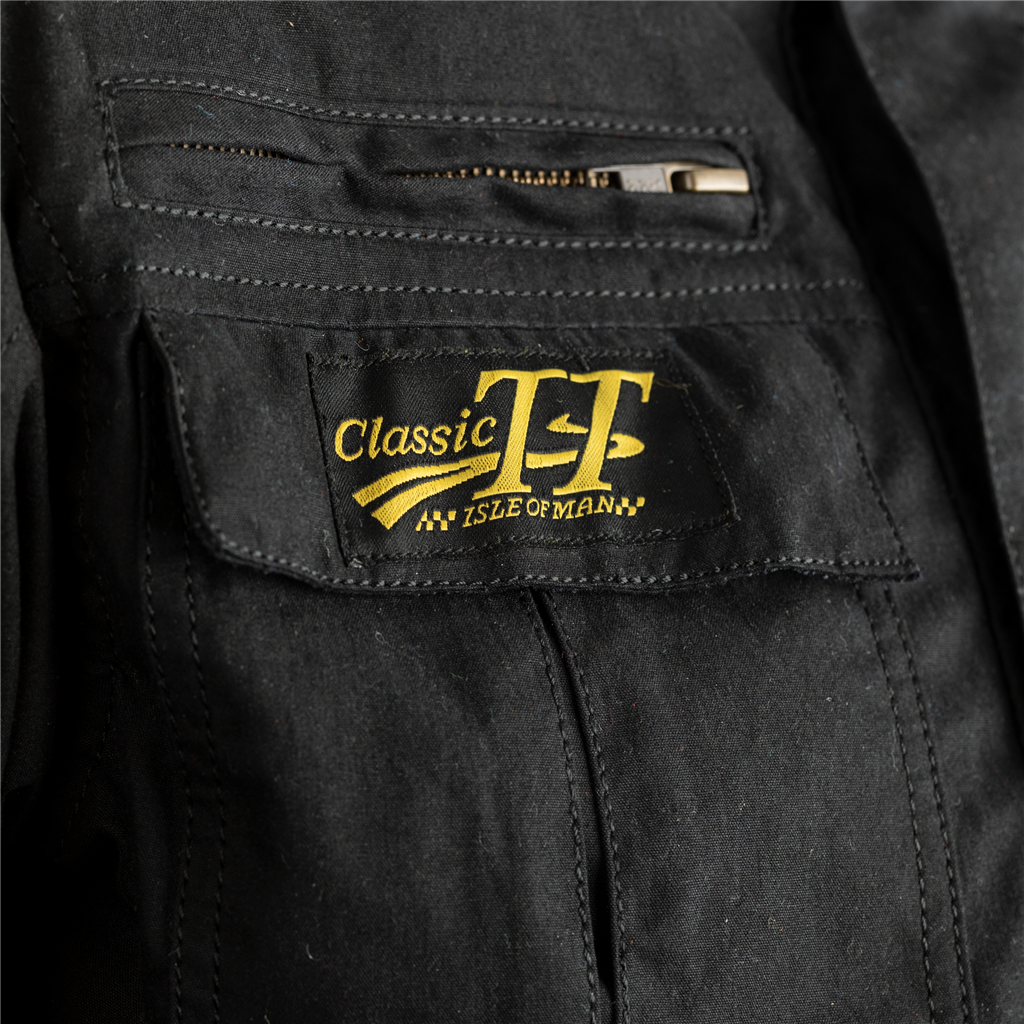 RST IOM Classic TT Wax Short III CE Men's Textile Jacket - Black