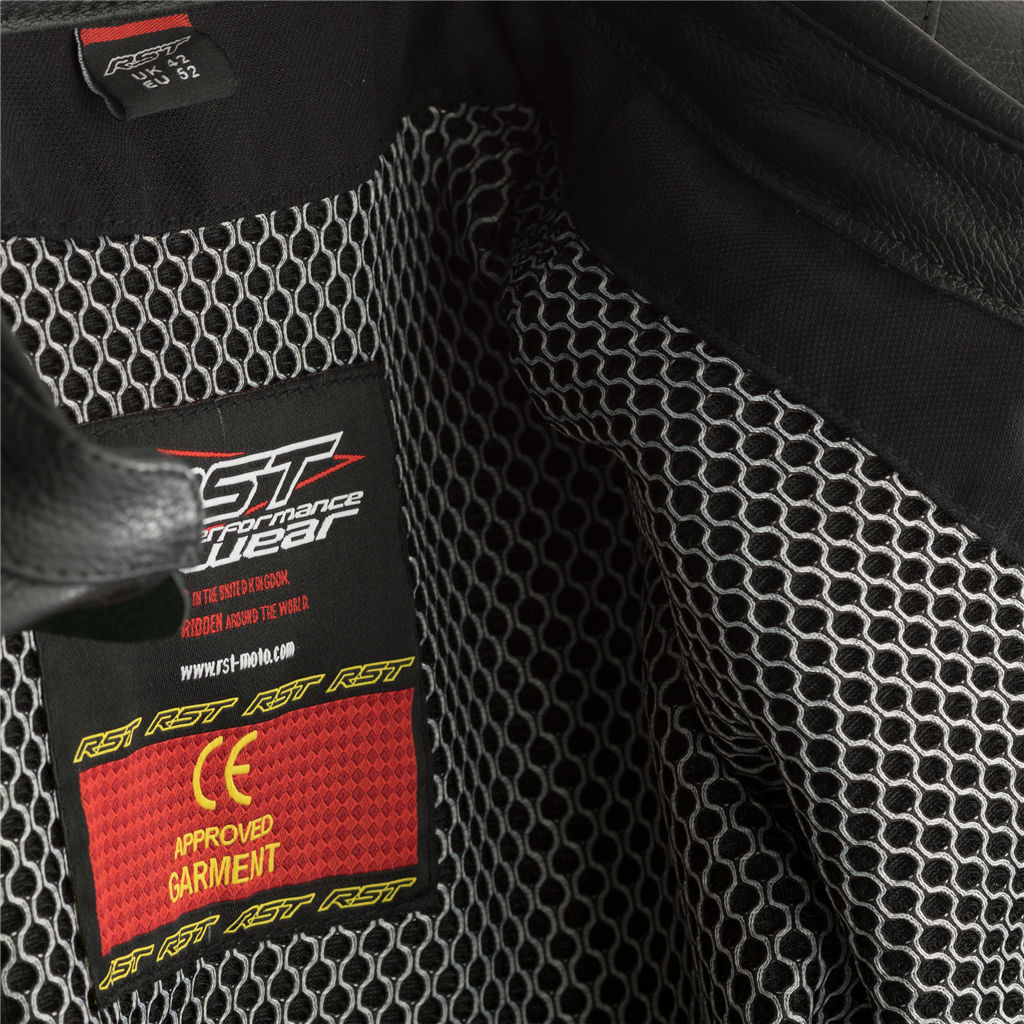 RST GT CE Men's Leather Jacket - Black/White