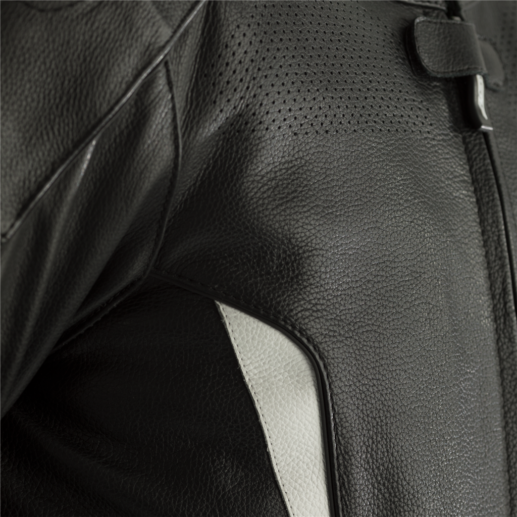RST GT CE Men's Leather Jacket - Black/White