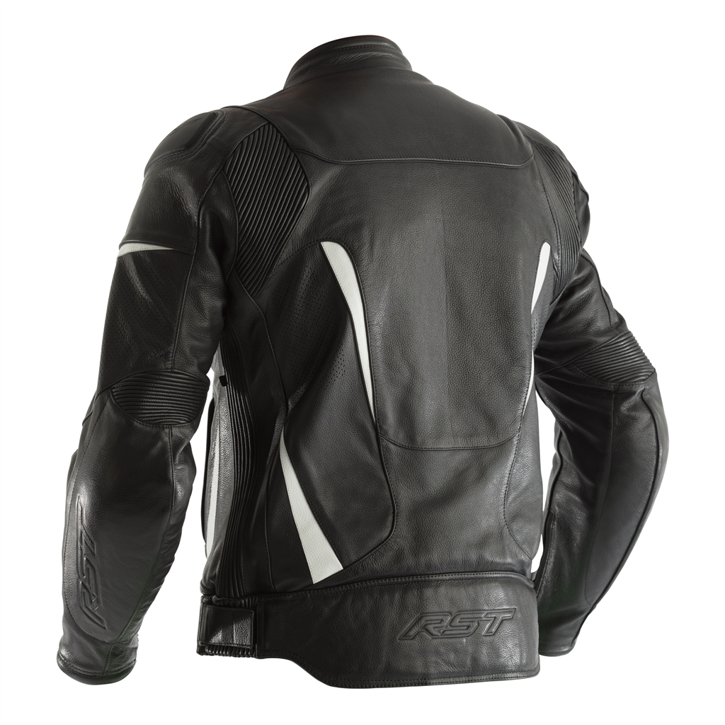 RST GT CE Men's Leather Jacket - Black/White