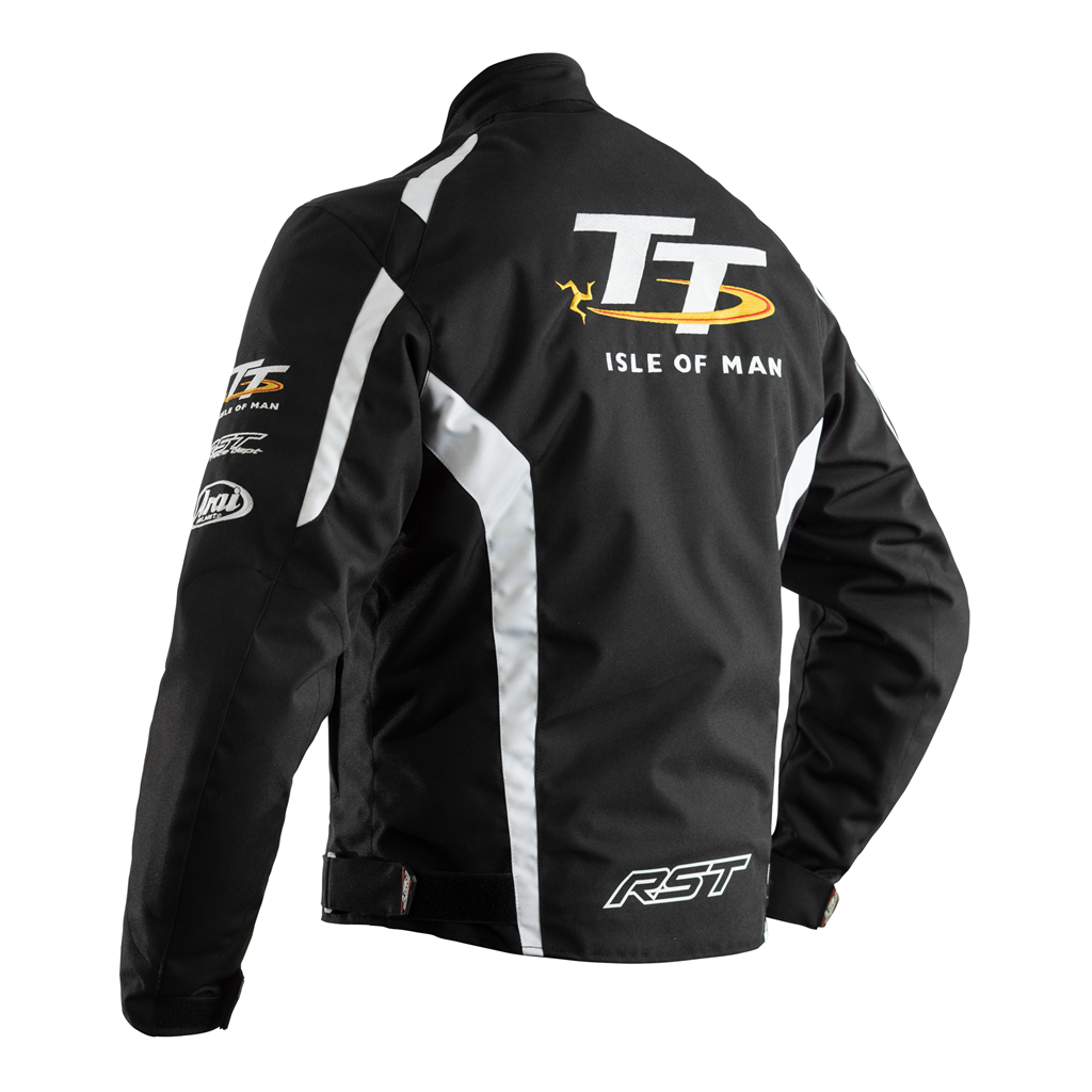 RST IOM TT Team CE Men's Textile Jacket - Black/White