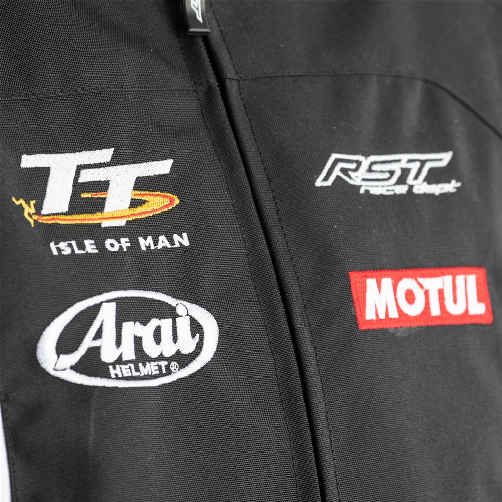 RST IOM TT Team CE Men's Textile Jacket - Black/White